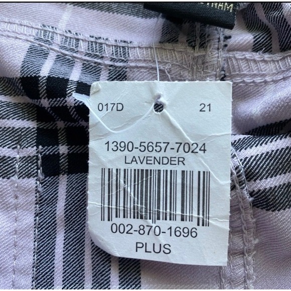 NWT VTG Y2K Like An Angel Overall Skirt 1X Plus Lavender Black Plaid Skater Goth - Picture 4 of 11